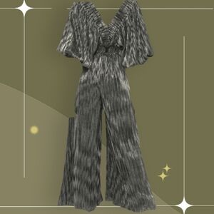 🍋✨ NWT Jen's silver blue lotus jumpsuit size s